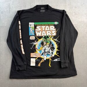 Star Wars Comic Cover Long Sleeve Tee Black Men's Large